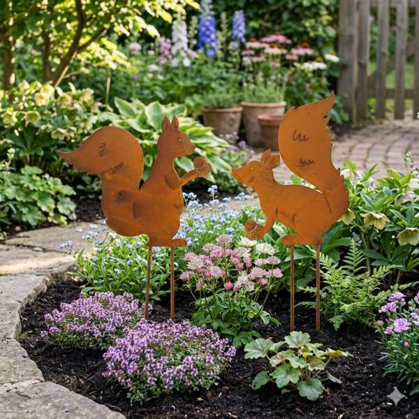 Bezaubernde Beetstecker Eichhörnchen - 2er Set